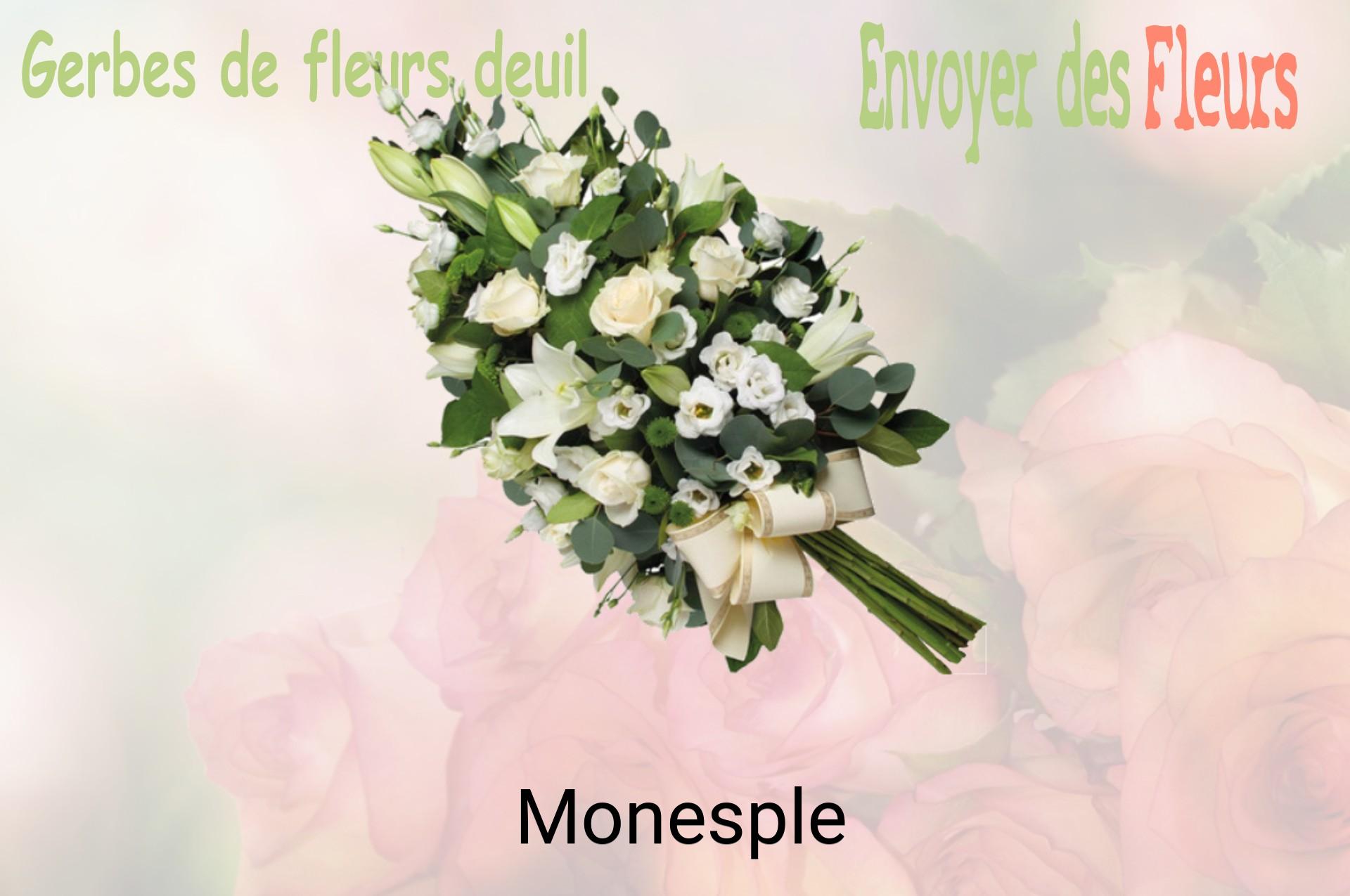 Gerbe de fleurs de deuil livrée à Monesple